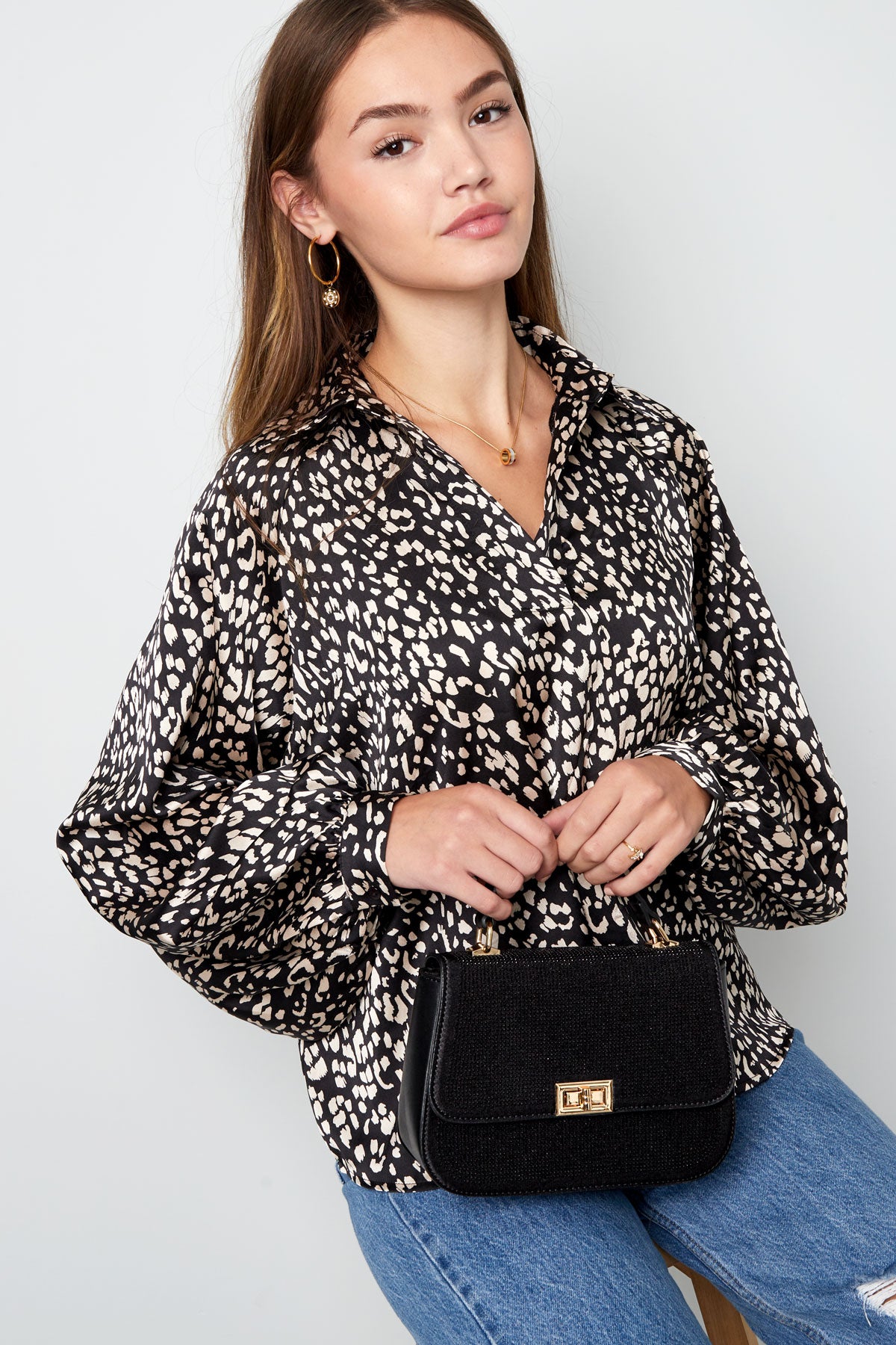 Handbag glamor - purple PU