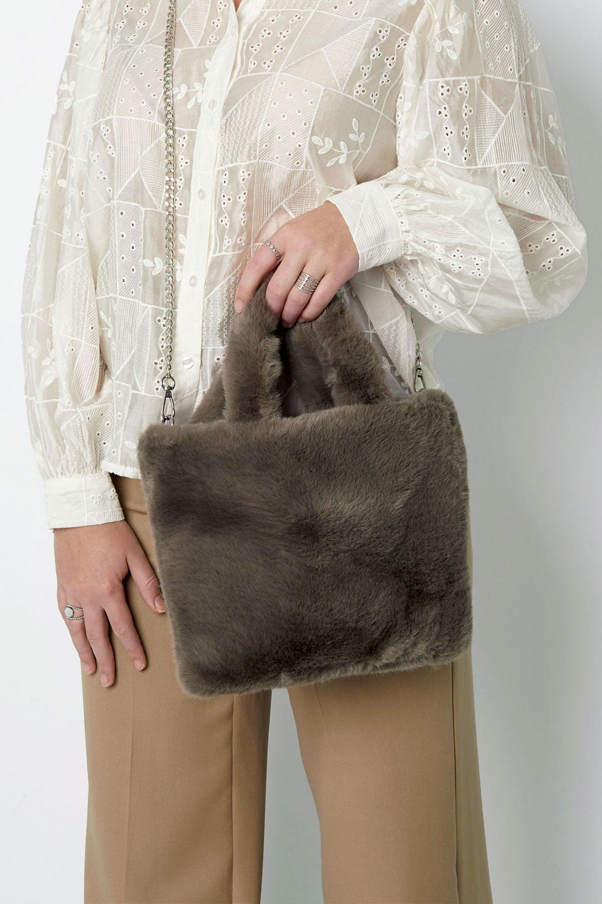 Faux fur city bag small