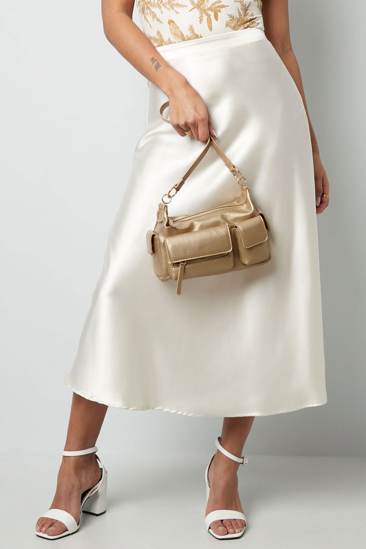 Statement bag with compartments - dark gray 