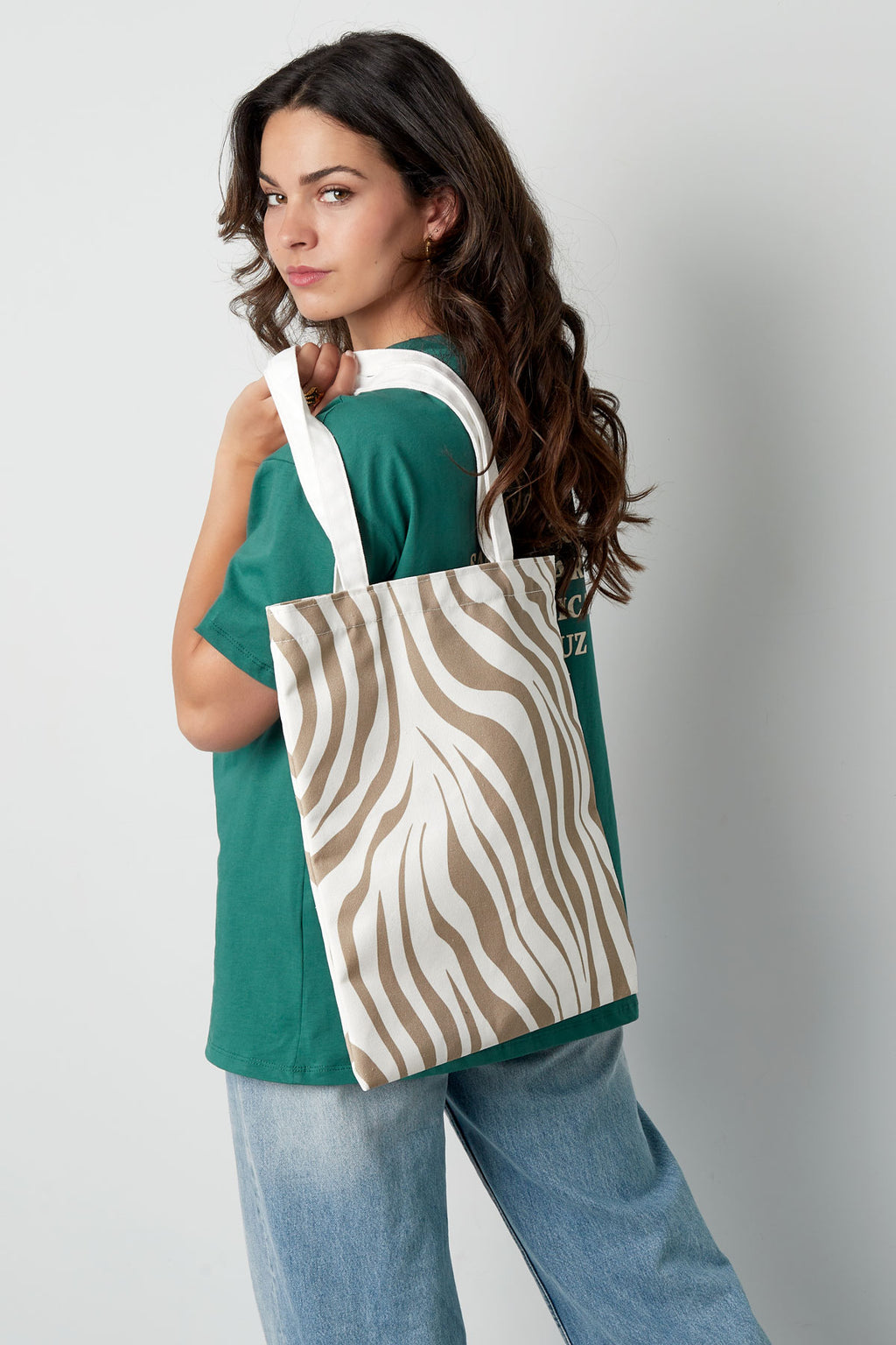 Canvas shopper zebra print
