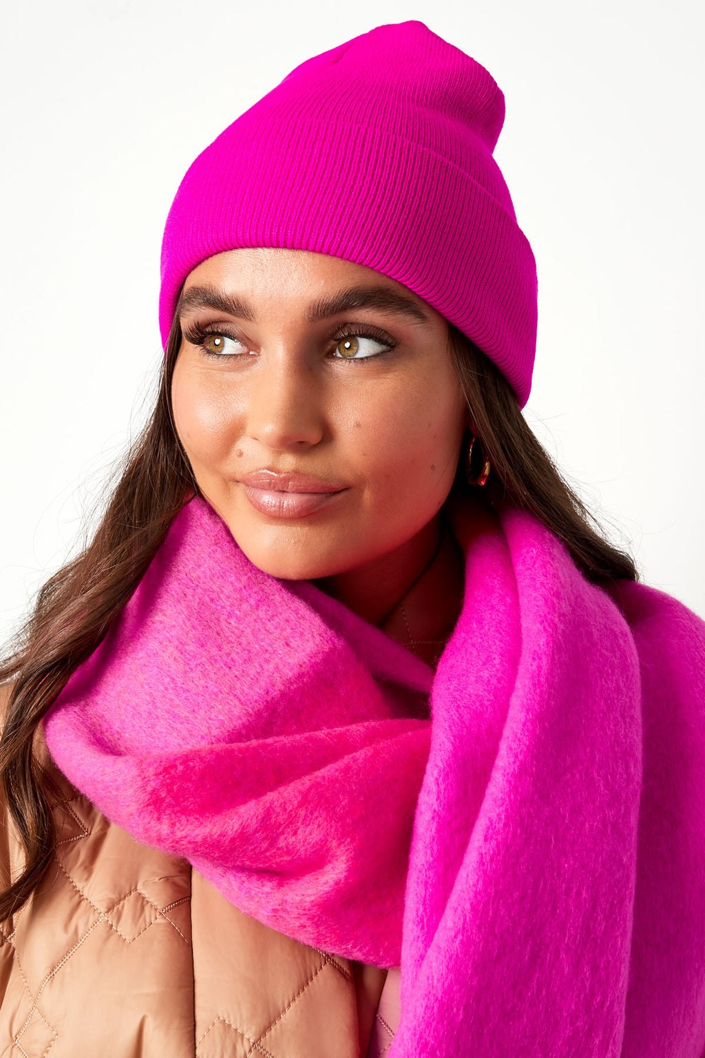 Beanie Rainbow Colors Pale Pink Acrylic
