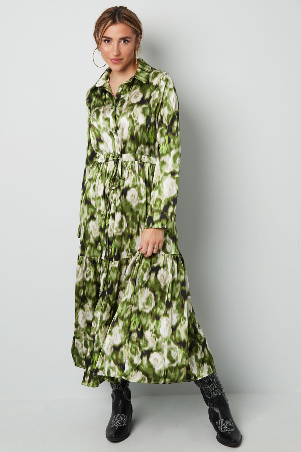 Maxi dress floral print green