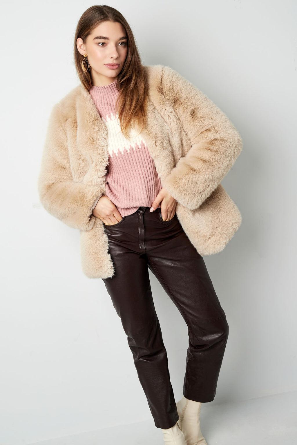 Faux fur coat
