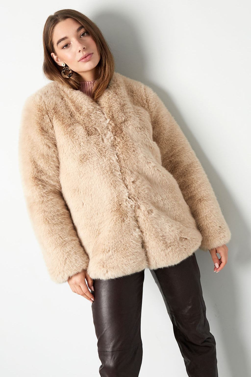 Faux fur coat