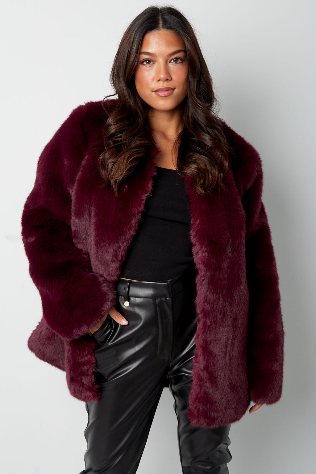Faux fur coat