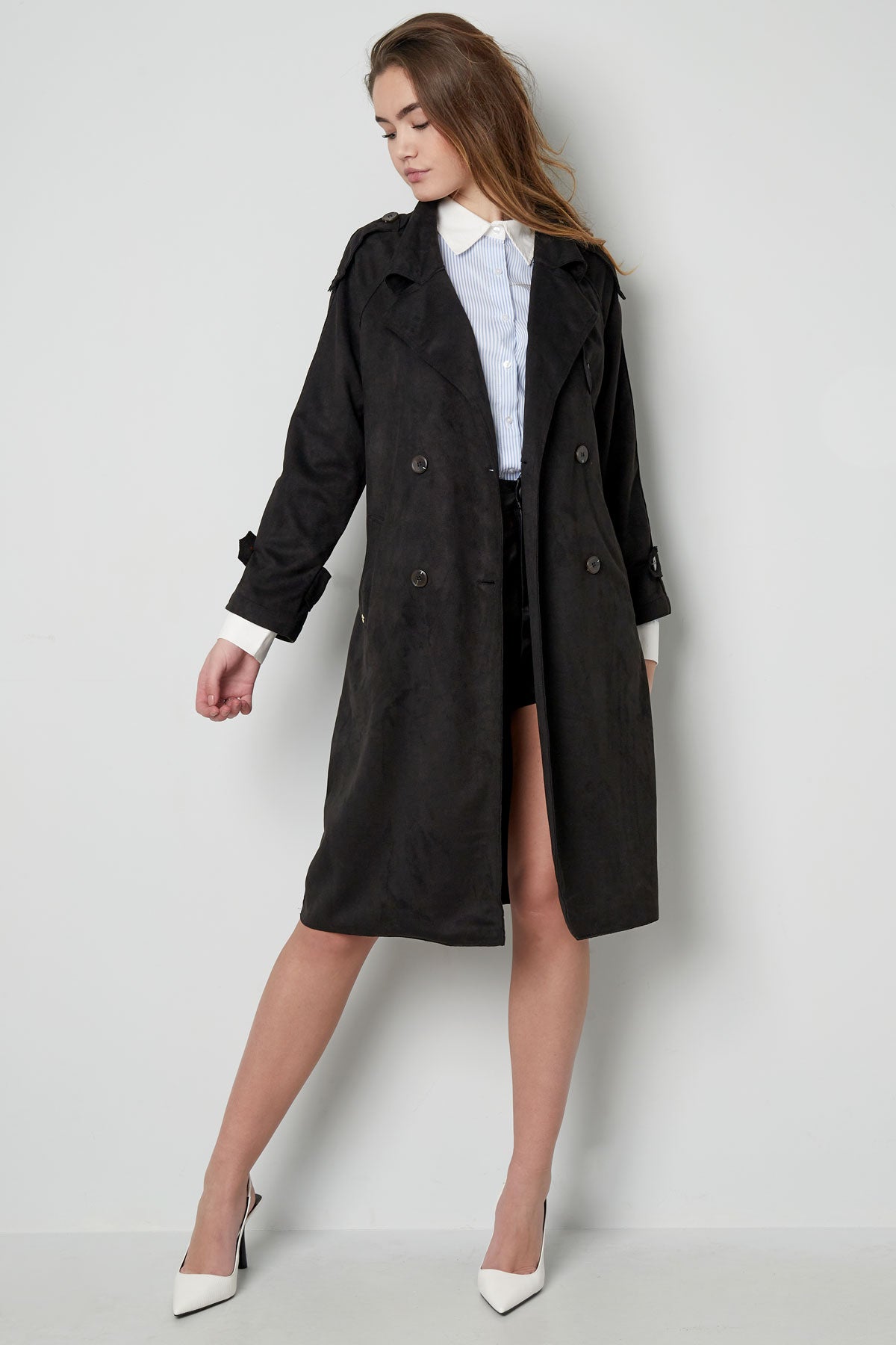 Classic trench coat suede - green S