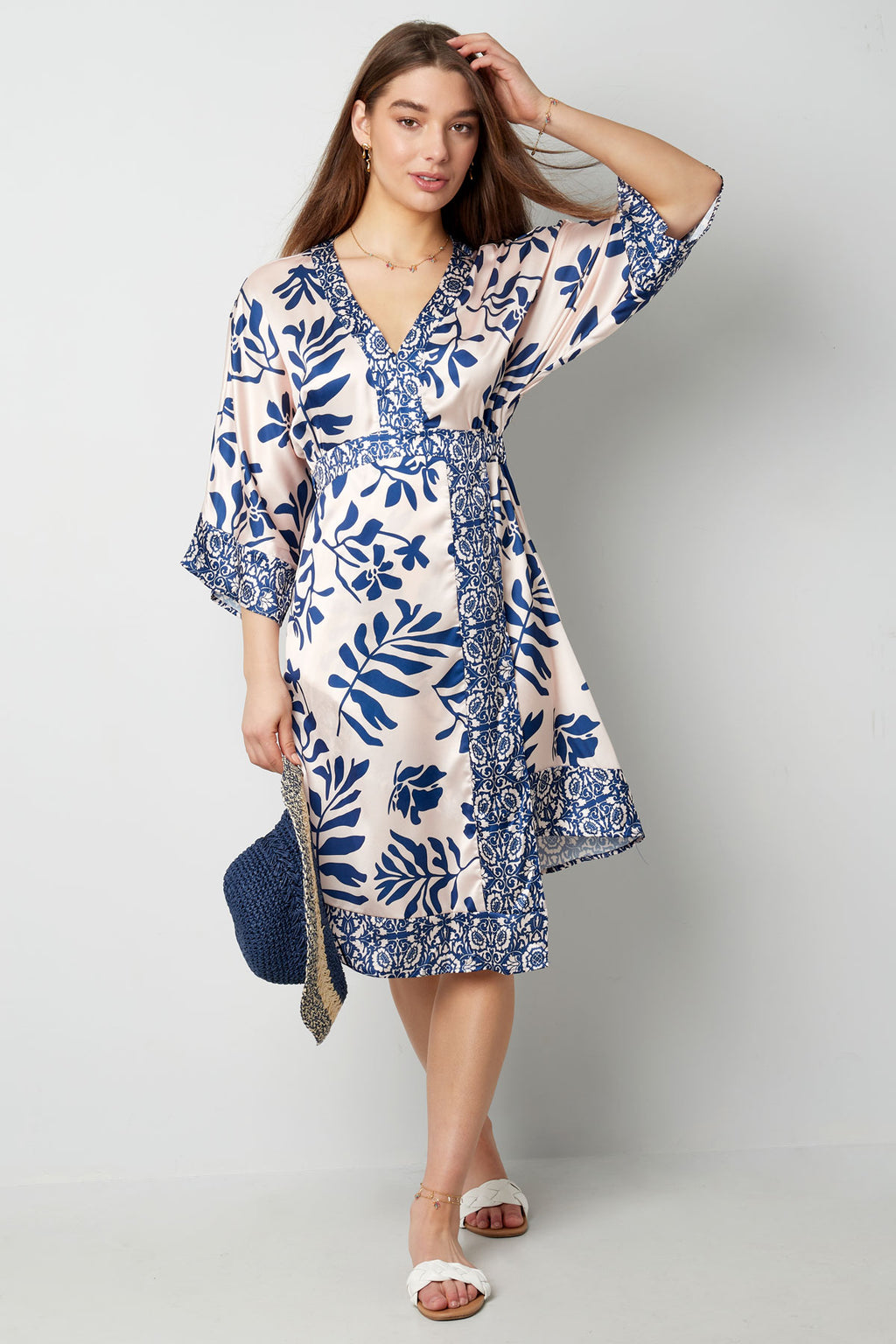 Midi dress with floral print