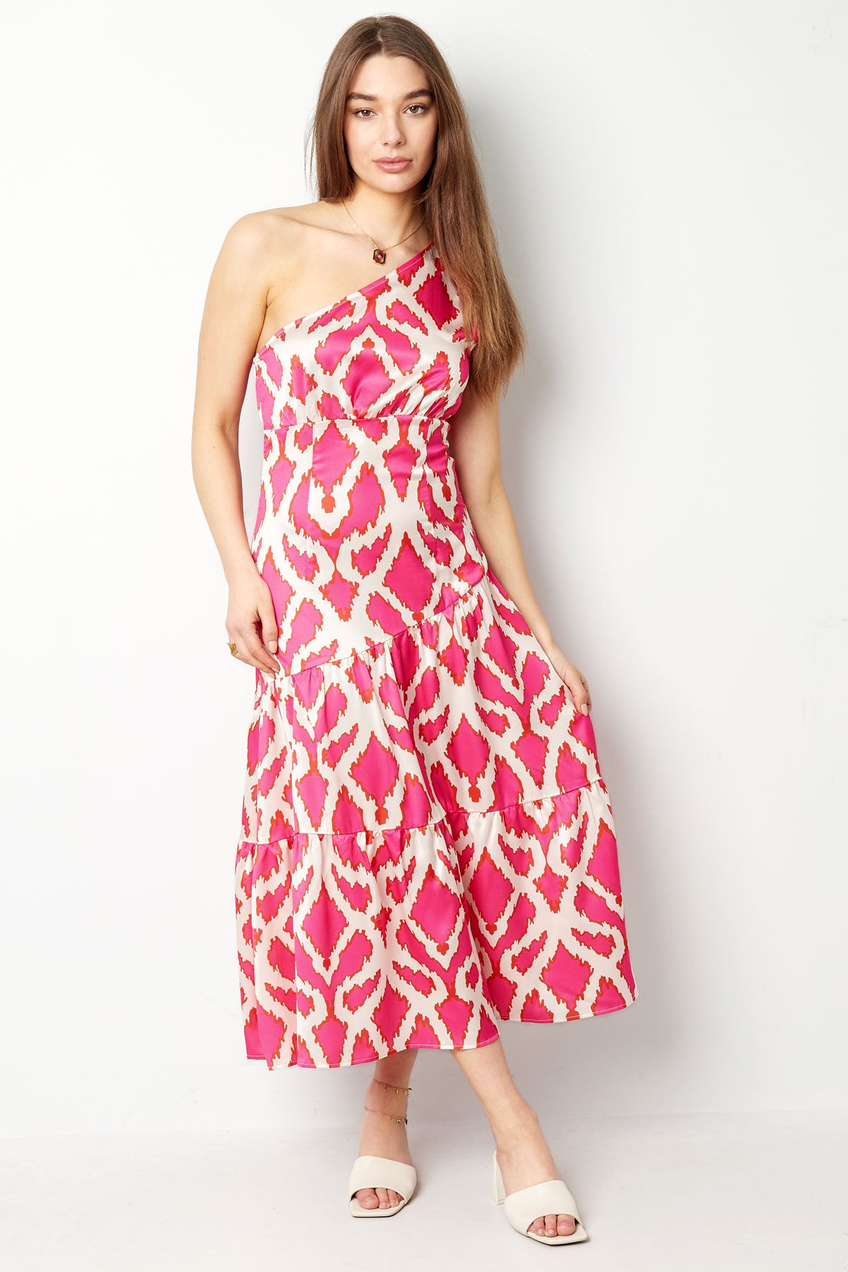 One-shoulder dress tropical bliss