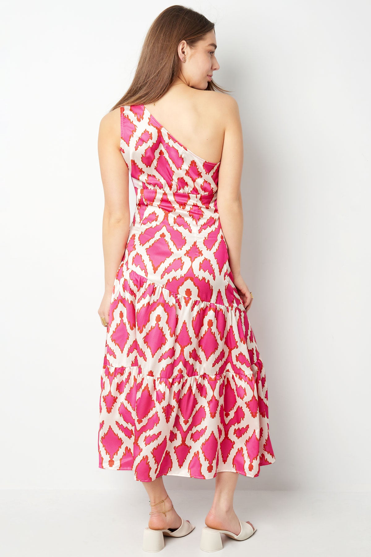 One-shoulder dress tropical bliss