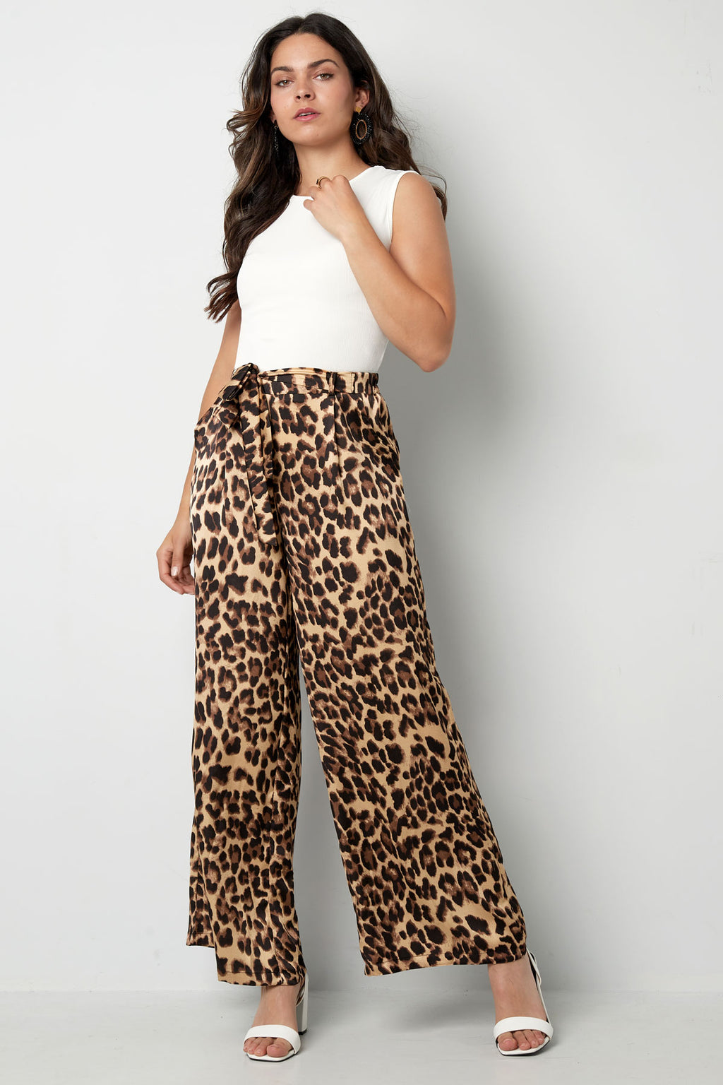 Wide trousers leopard print