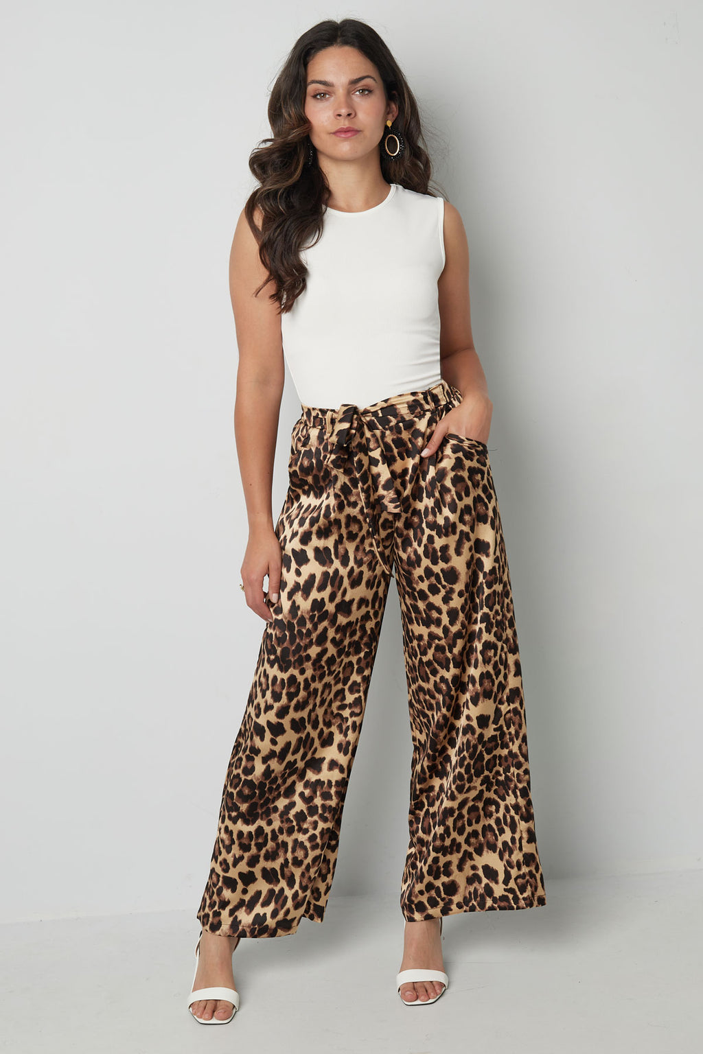 Wide trousers leopard print