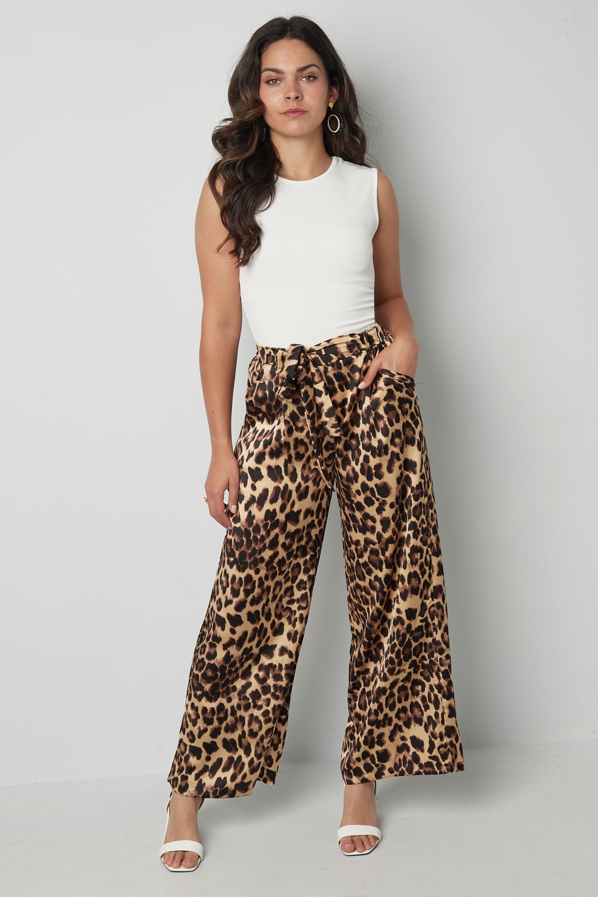 Wide trousers leopard print