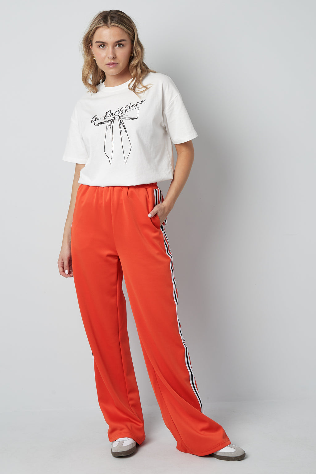 Striped must have pants - red S
