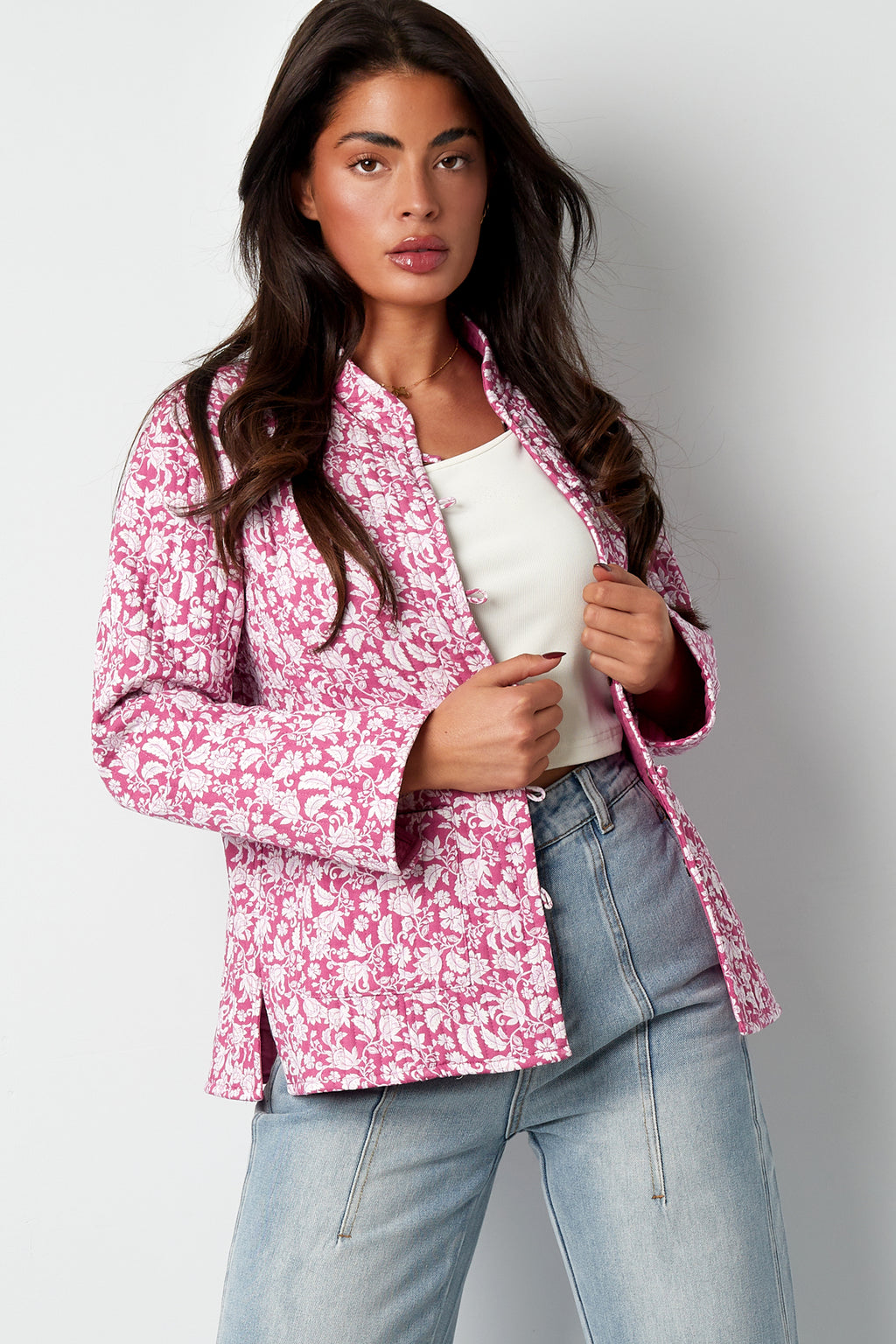 Pink print jacket