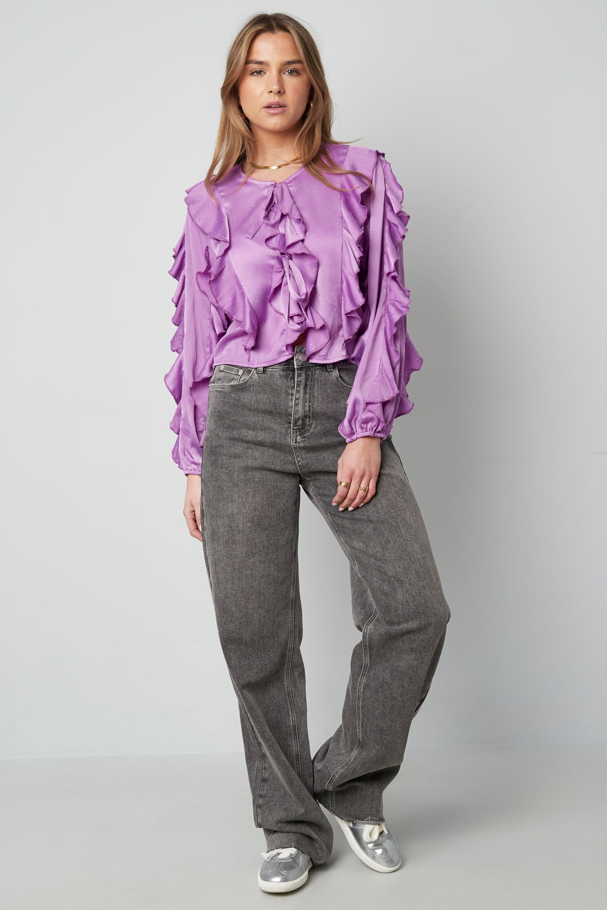 Blouse with ruffles