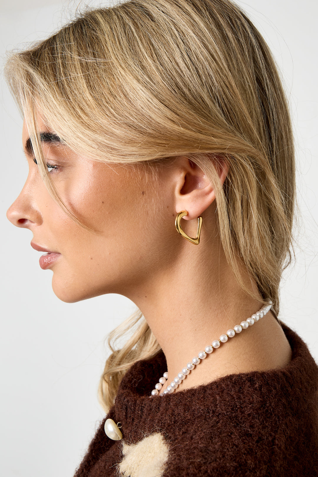 Hoop Earrings Heart Simple Daily Simple Series Women's jewelry