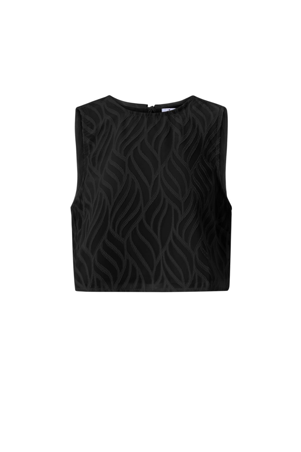 Co-ord Set White Leaves - Sleeveless Tops