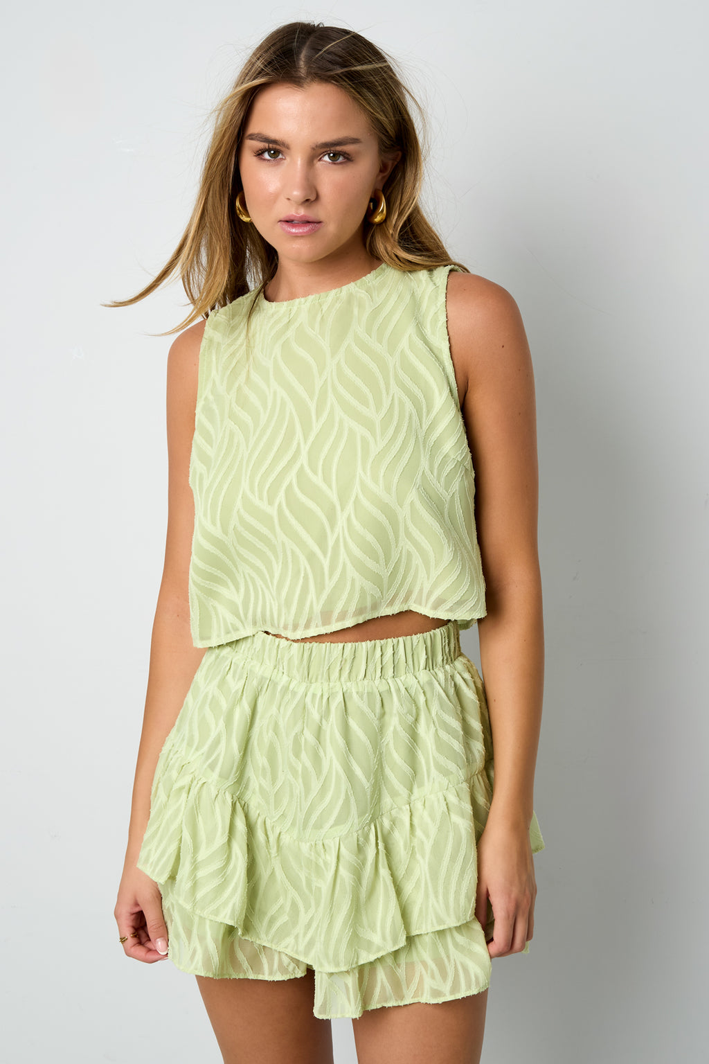 Co-ord Set White Leaves - Skirt