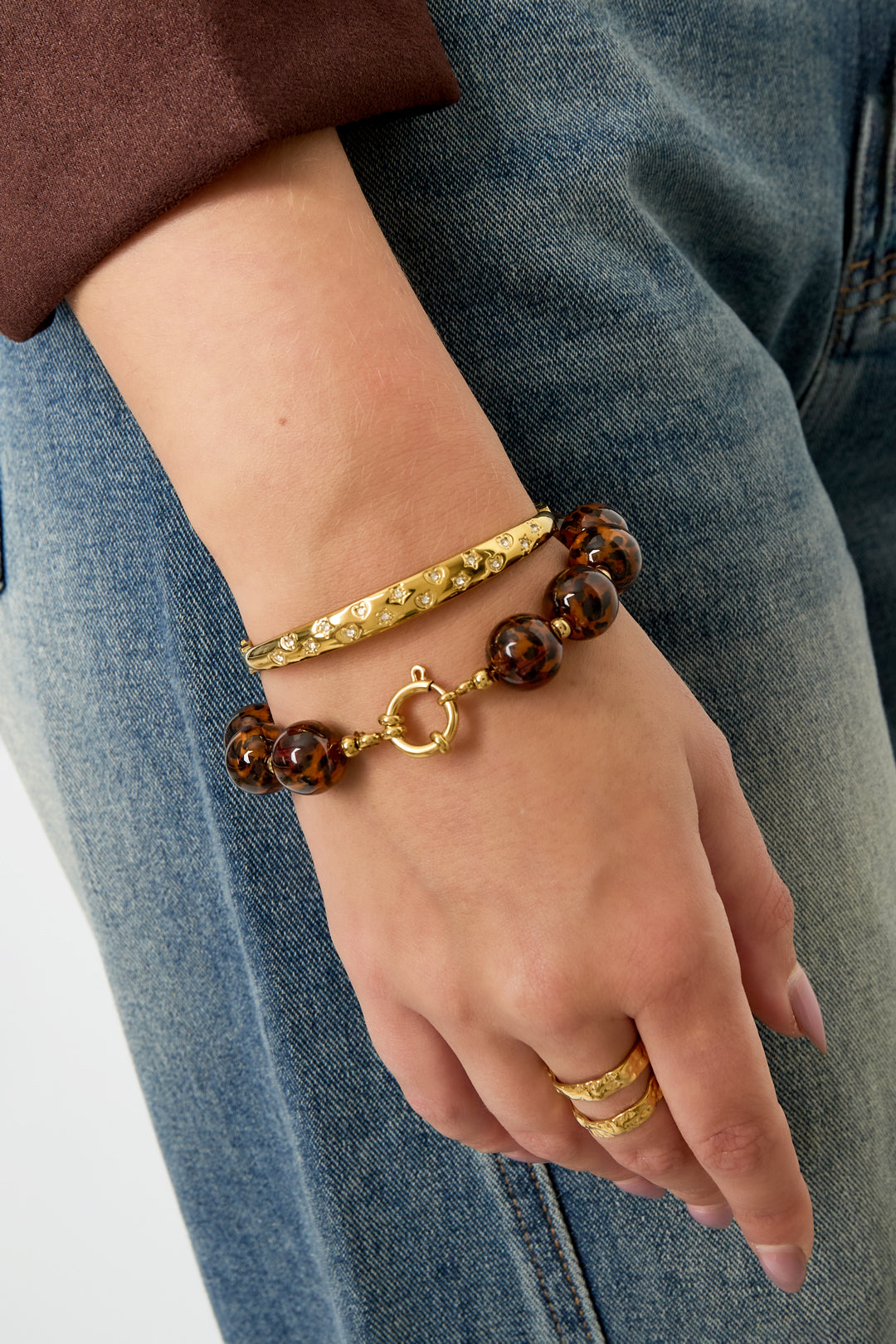 Acrylic Beaded Bracelets Beads Retro Daily Classic Series Women's jewelry-14mm