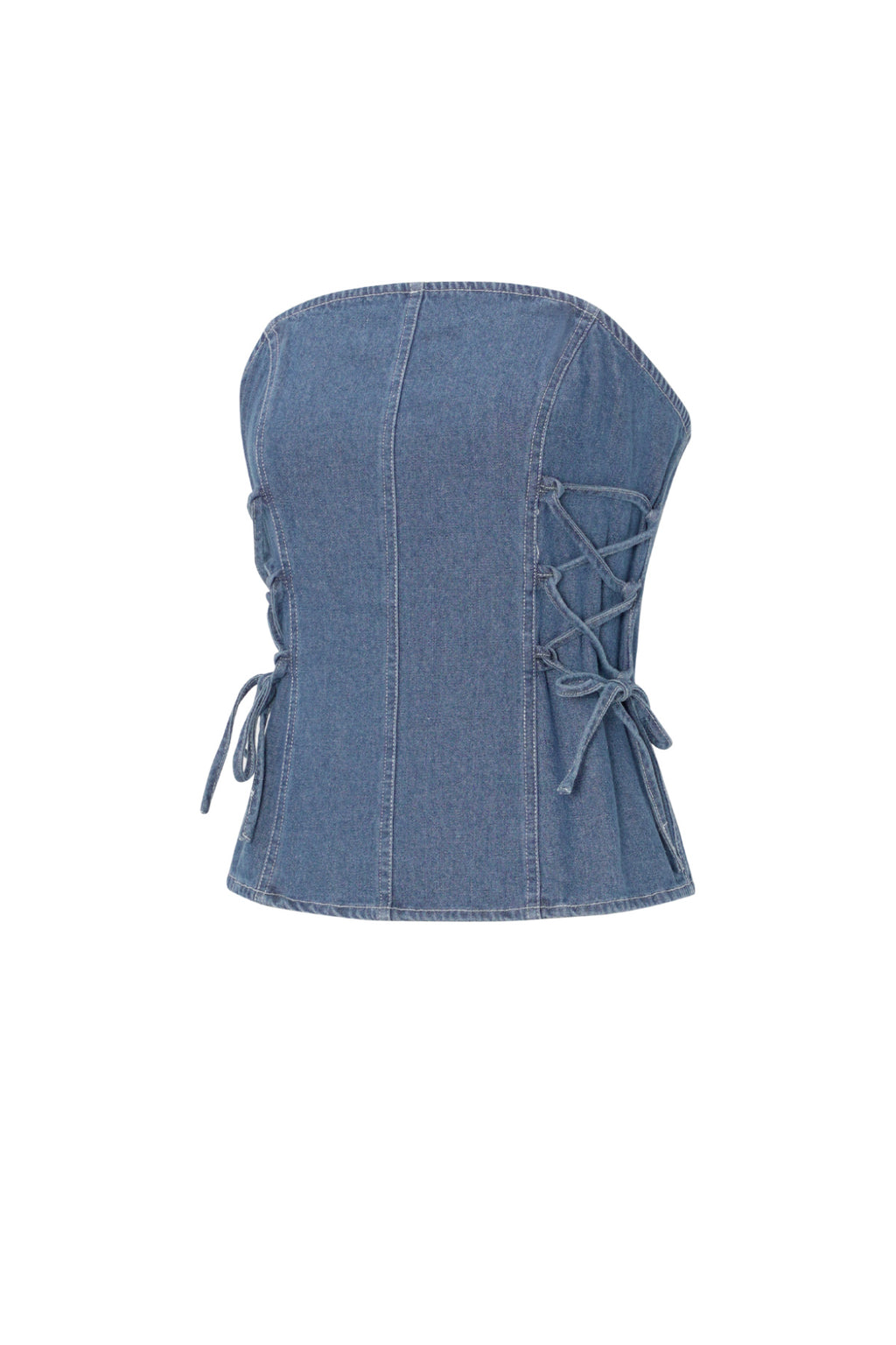 Denim Laced Tube Top