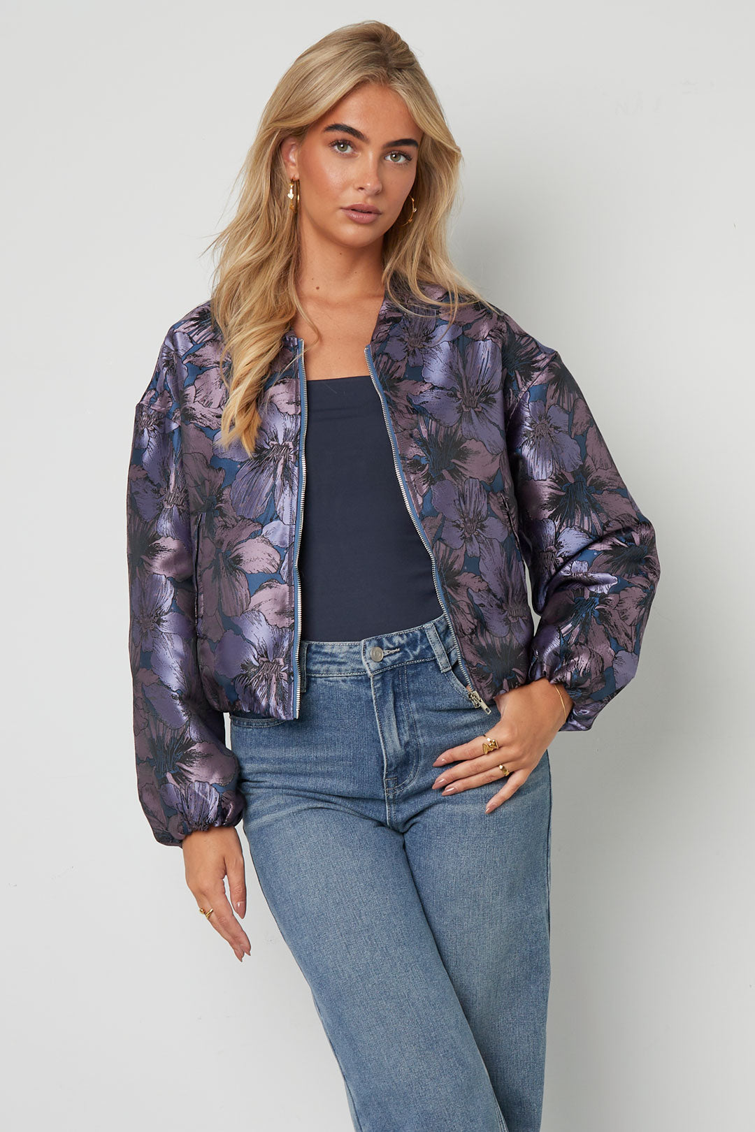 Jacquard Jacket Flower