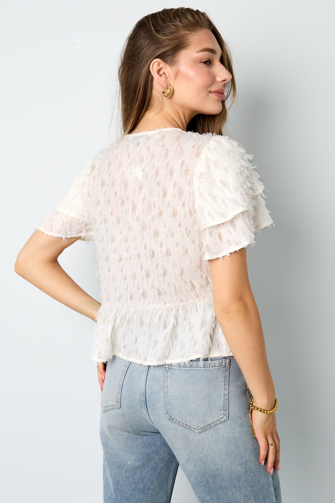 Short sleeve tops Solid color Elegant Spring/Summer