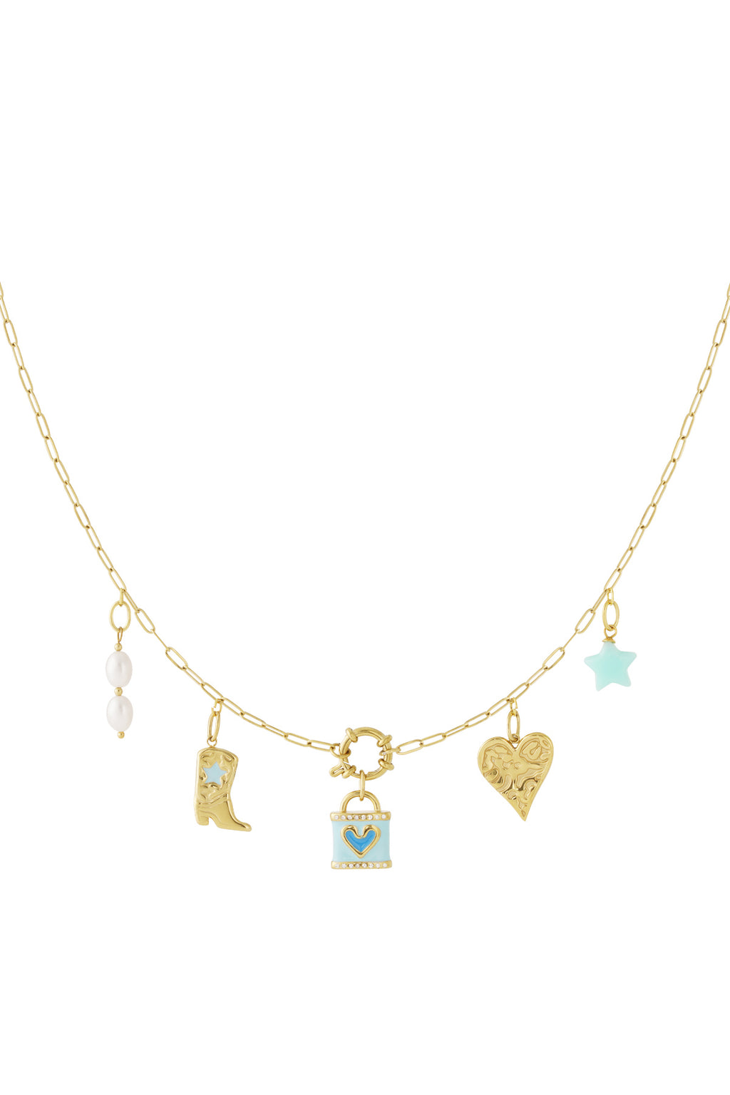 Blue heart DIY necklace