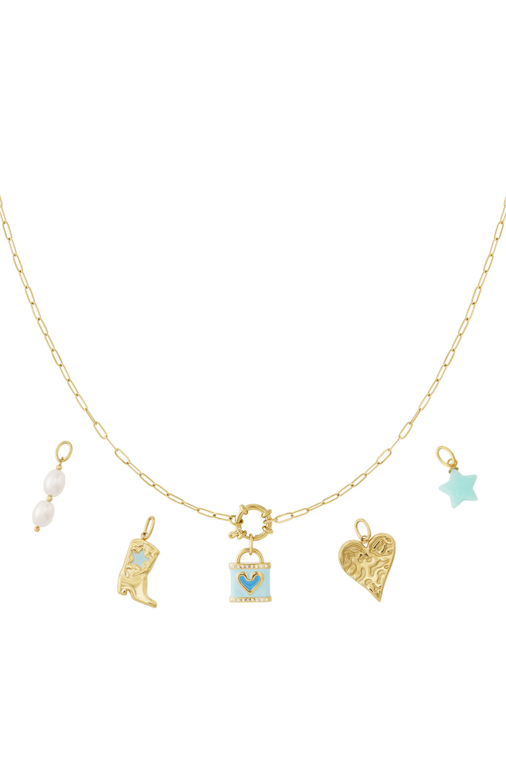 Blue heart DIY necklace