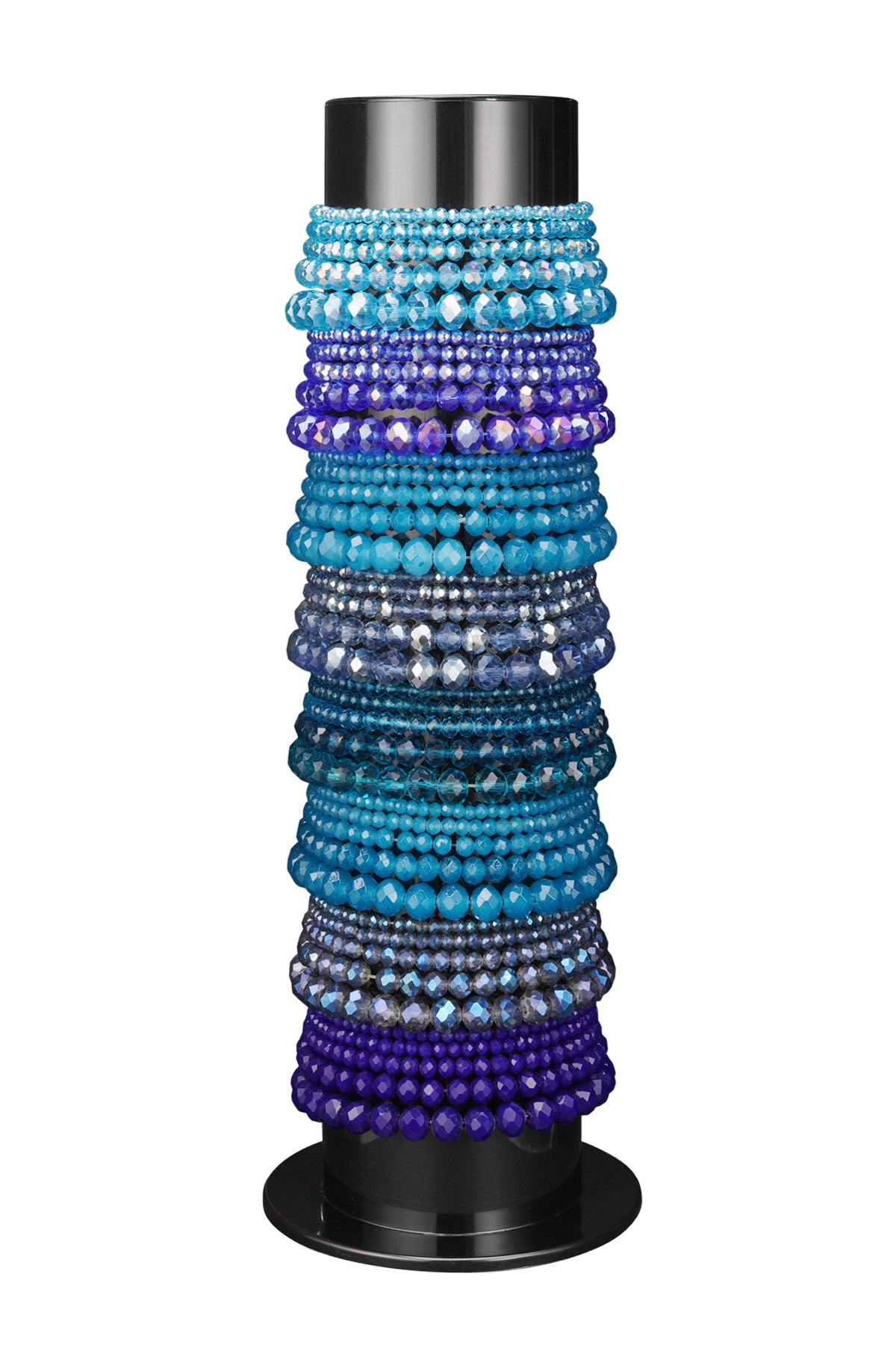 Bracelet display with glass bead bracelets