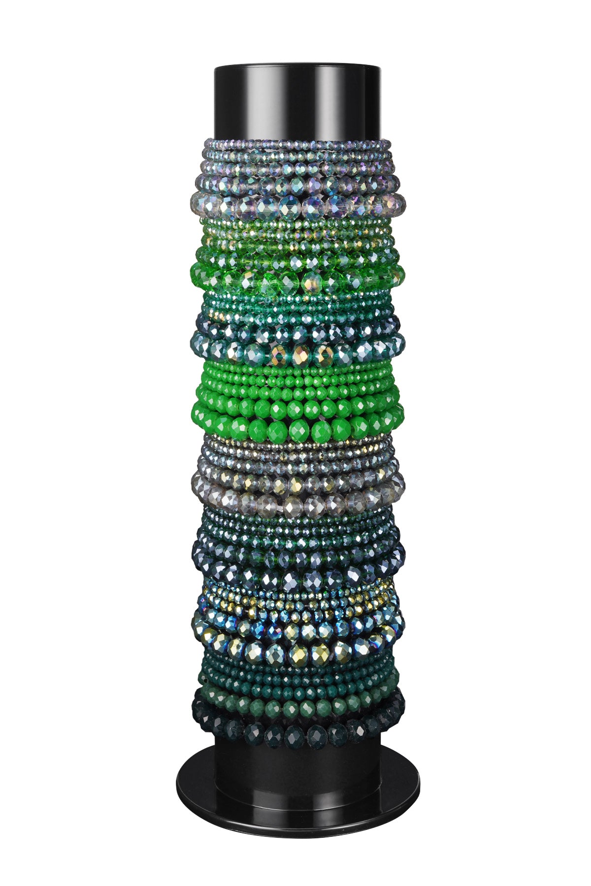 Bracelet display with glass bead bracelets