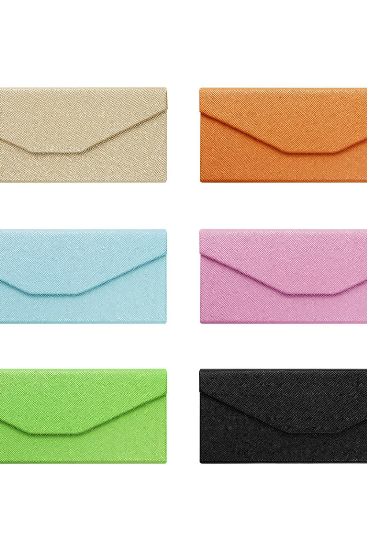 Foldable Triangular Sunglasses Case PU Leather