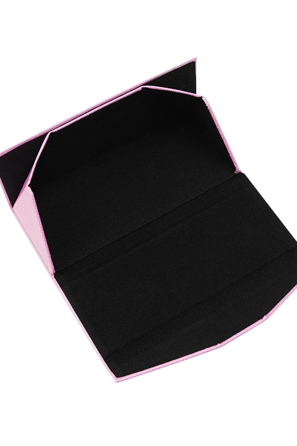 Foldable Triangular Sunglasses Case PU Leather