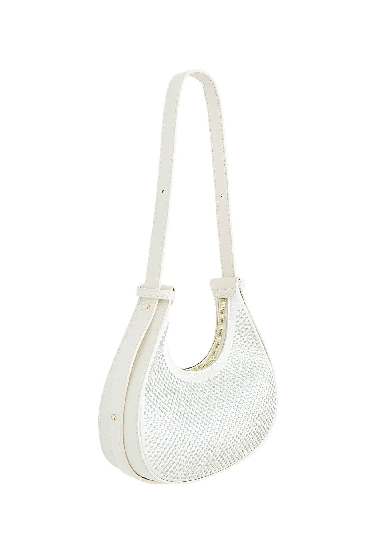 Croissant Bag White Glitters - PU