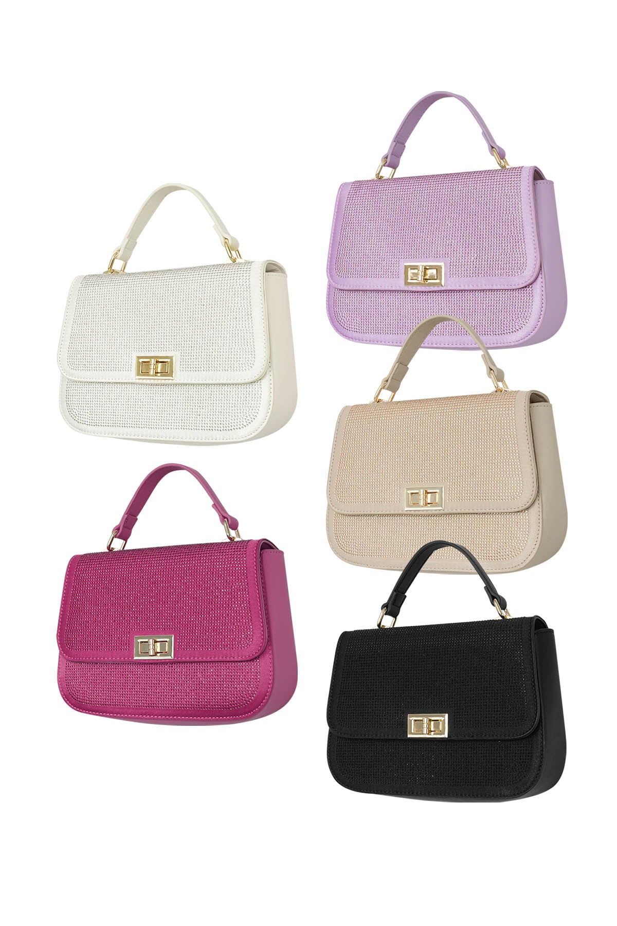 Handbag glamor - purple PU