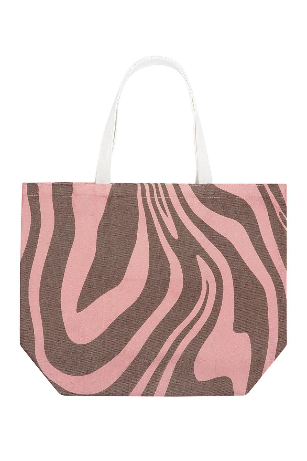 Canvas shopper zebra print - brown pink
