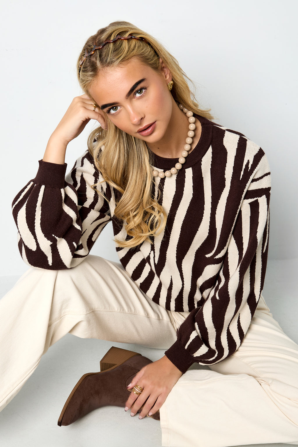 Knitted sweaters Zebra stripes Casual autumn/winter clothing