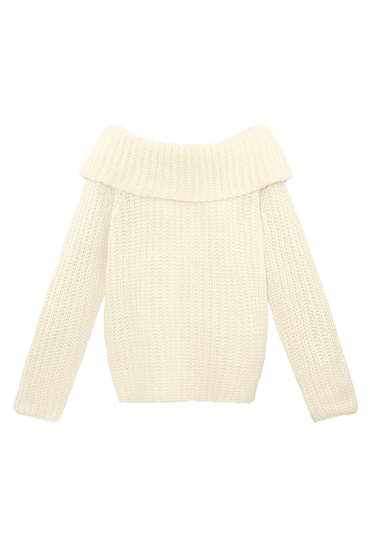 Knitted off-the-shoulder sweater