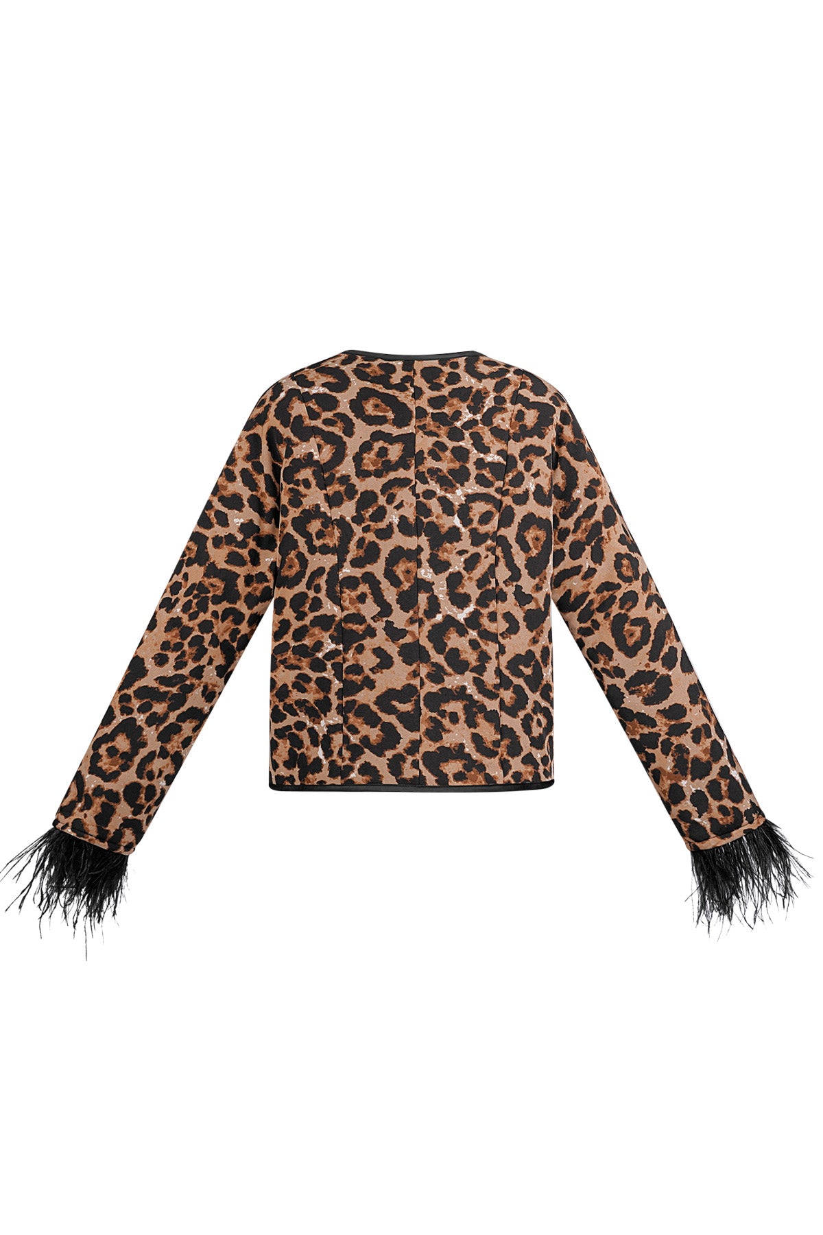 Feather jacket with leopard print - multi 