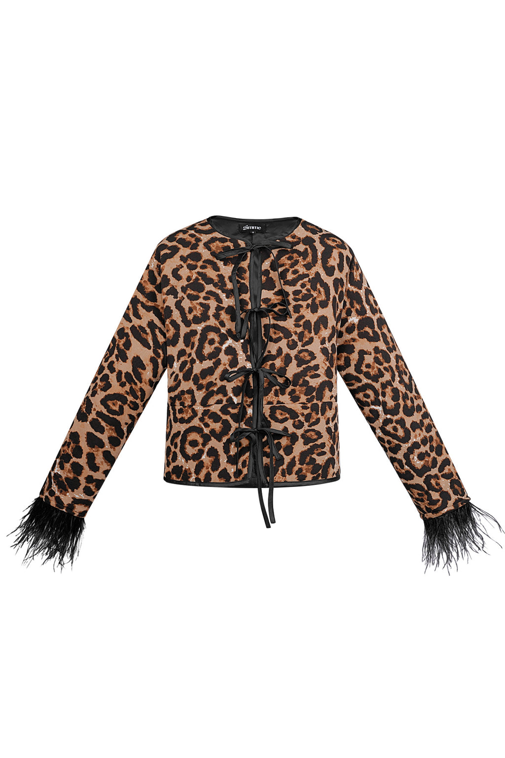 Feather jacket with leopard print - multi 