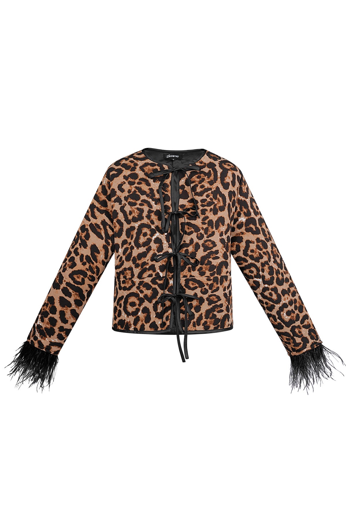 Feather jacket with leopard print - multi 