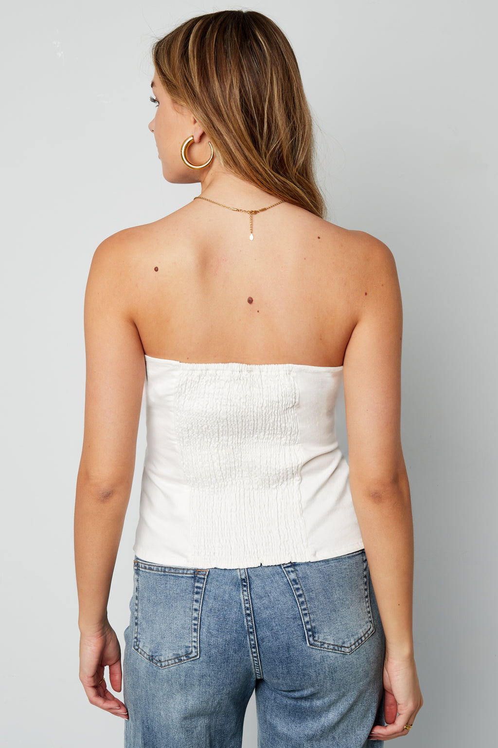 Denim Laced Tube Top