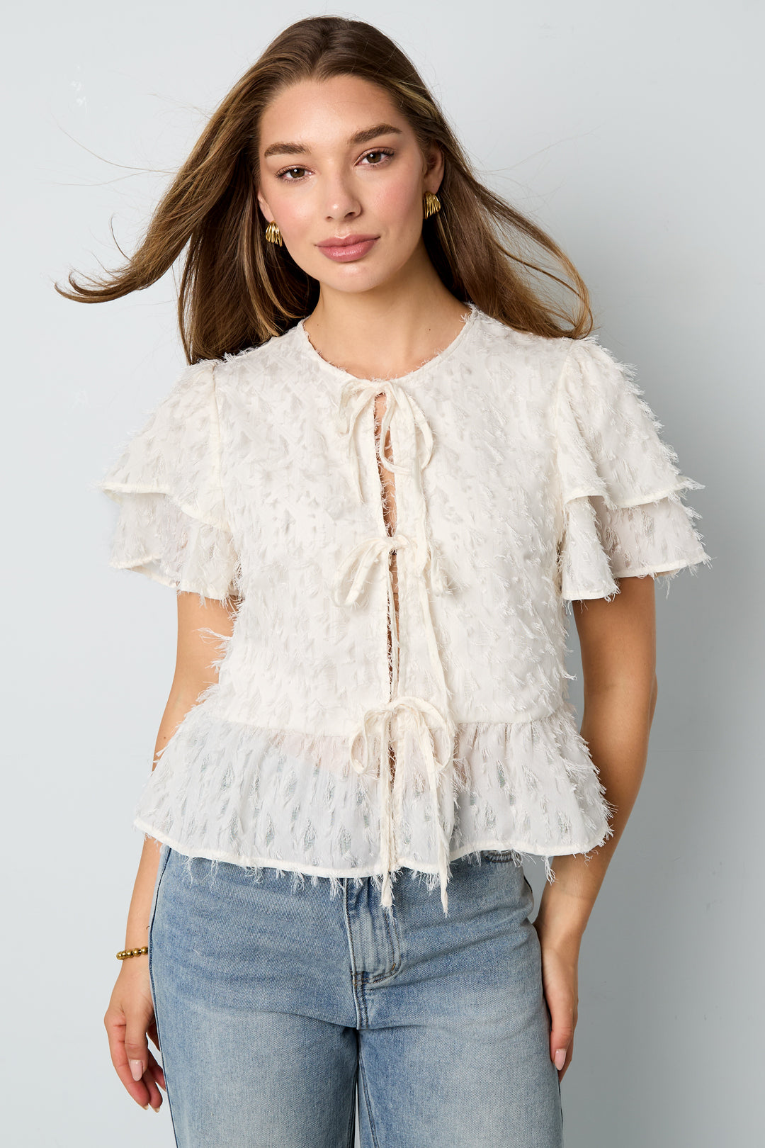 Short sleeve tops Solid color Elegant Spring/Summer