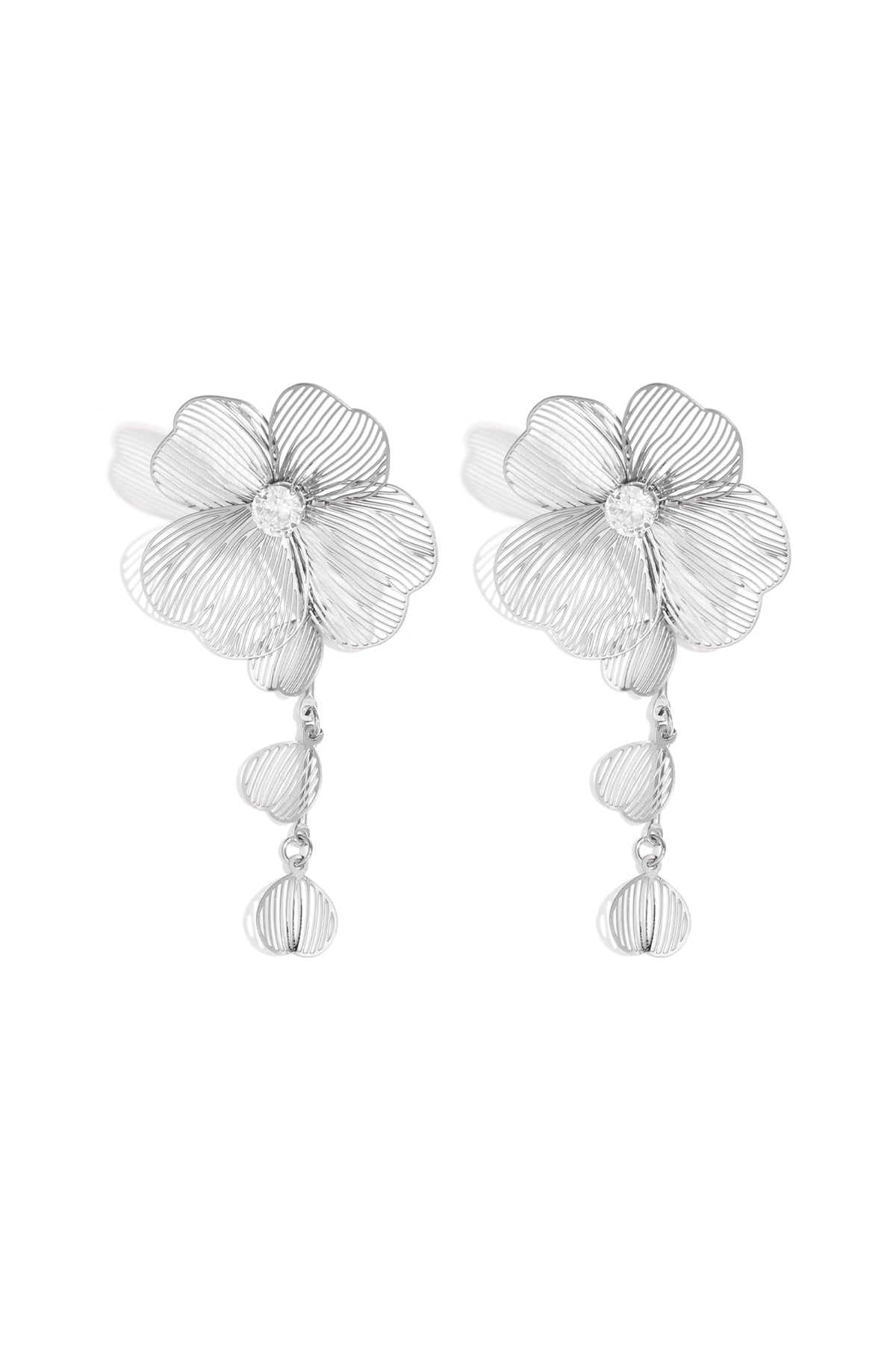 Stainless Steel Dangle Earrings Flower Casual Daily Simple Series Women's jewelry