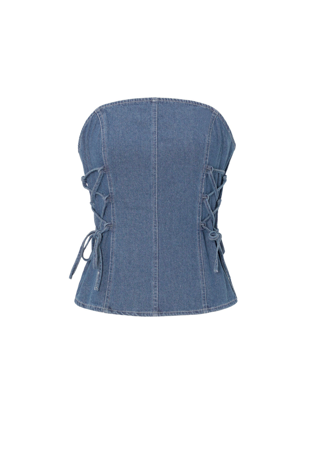 Denim Laced Tube Top