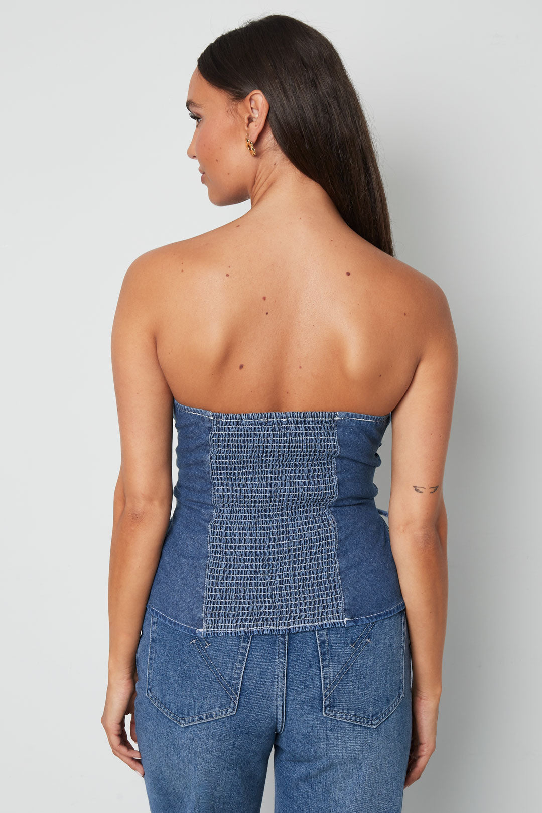 Denim Laced Tube Top