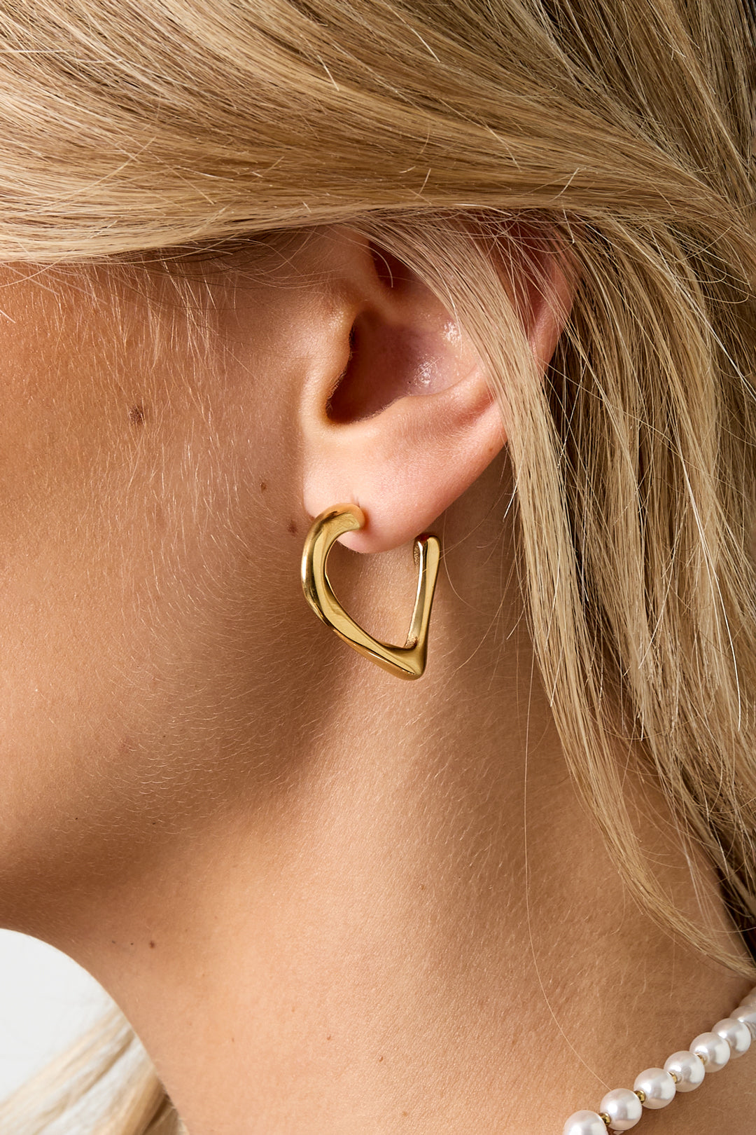 Hoop Earrings Heart Simple Daily Simple Series Women's jewelry