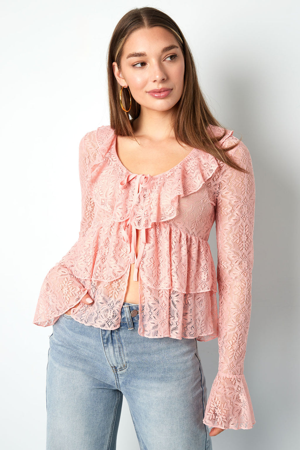 Lace Ruffle Top
